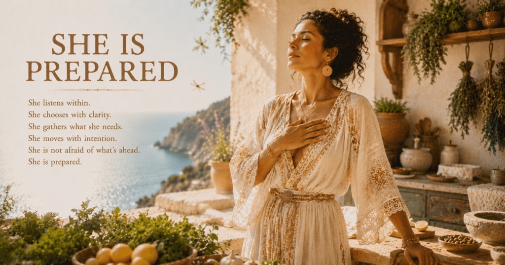 She Is Prepared — A Woman On Purpose poem image