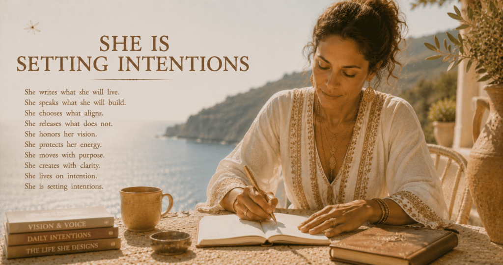 She Is Setting Intentions — A Woman On Purpose poem image
