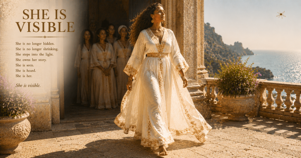 She Is Visible — A Woman On Purpose poem image