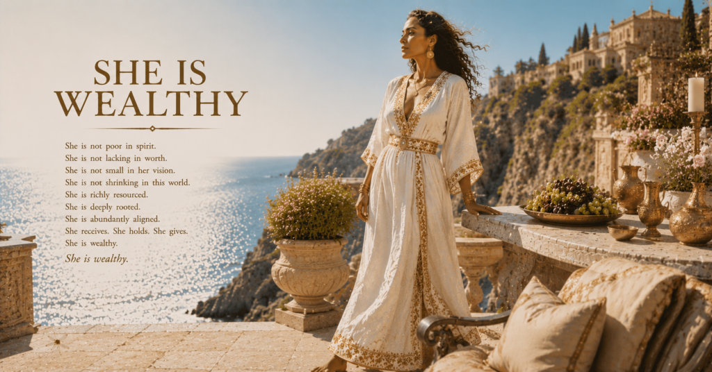She Is Wealthy — A Woman On Purpose poem image