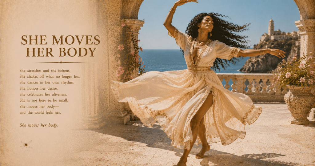 She Moves Her Body — A Woman On Purpose poem image